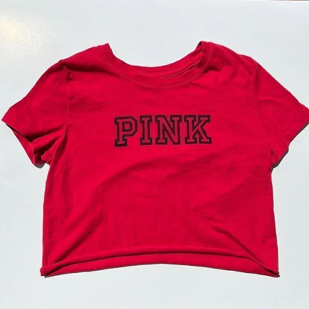 🔥 4/$25 PINK Victoria’s Secret Women’s Juniors Red Crop Top XS